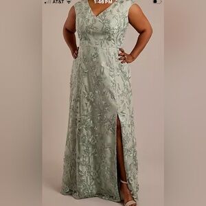 Oleg Cassini Soft Mint Green Dress
